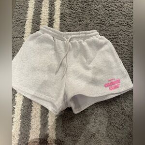 White Fox Grey and Pink Lounge Shorts